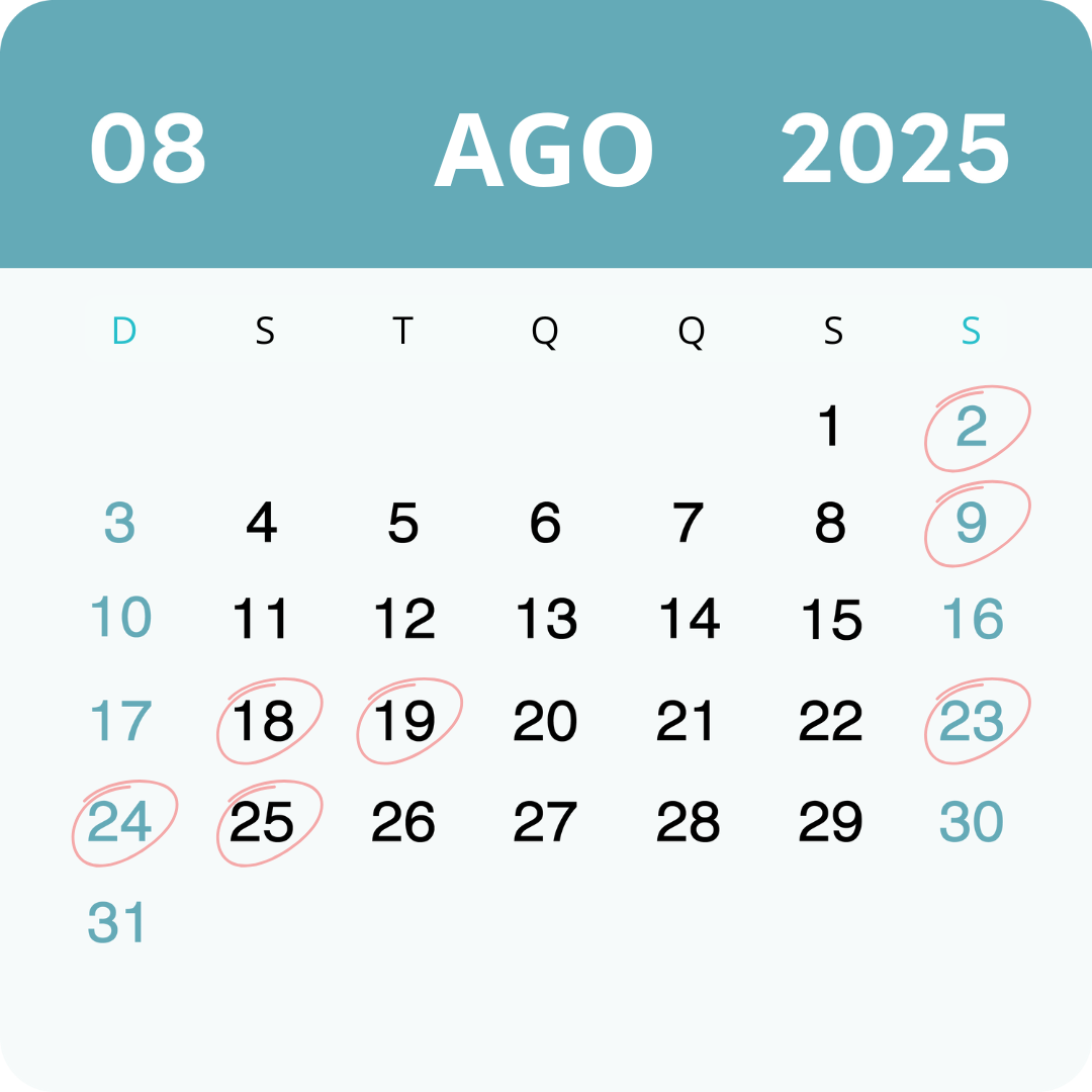 Calendário JUN 25 - Agosto de 2025 - INA - Igreja Nova Aliança de João Pessoa